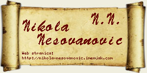 Nikola Nešovanović vizit kartica